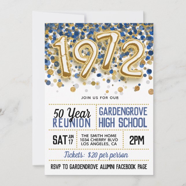 1972 Invitación a la Reunión de la Escuela Secunda (Anverso)