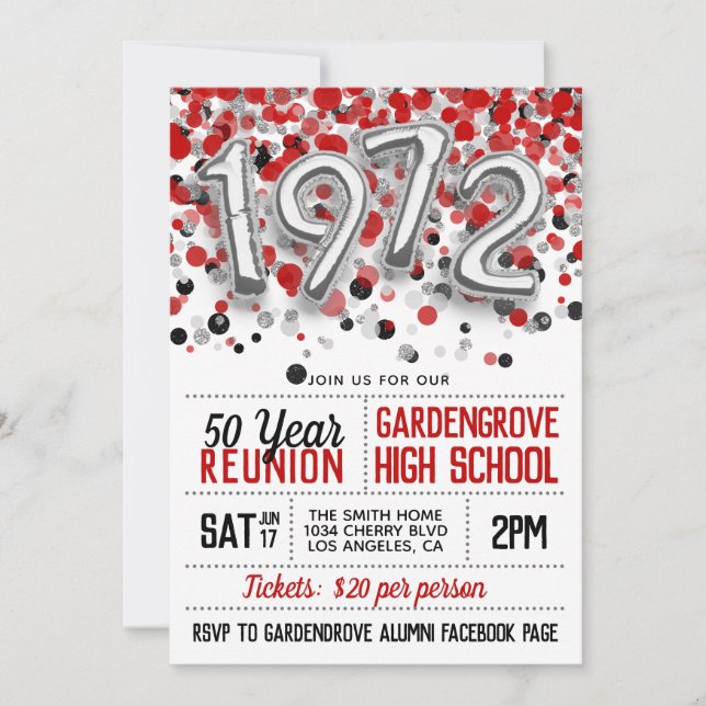 1972 Invitación a la Reunión de la Escuela Secunda (Anverso)