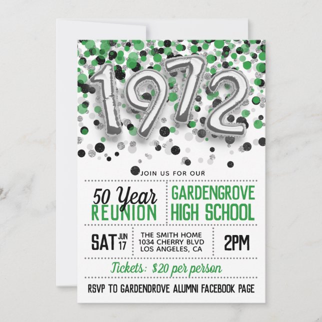 1972 Invitación a la Reunión de la Escuela Secunda (Anverso)