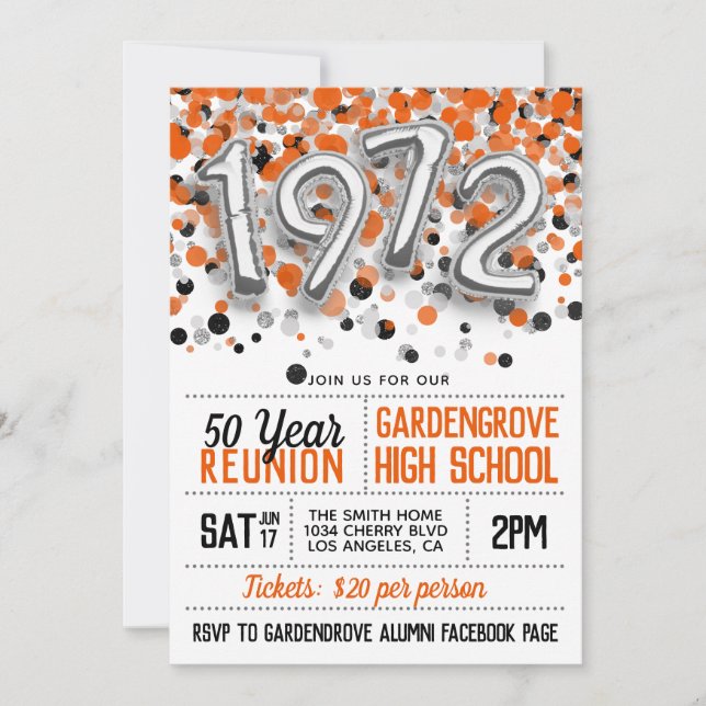 1972 Invitación a la Reunión de la Escuela Secunda (Anverso)