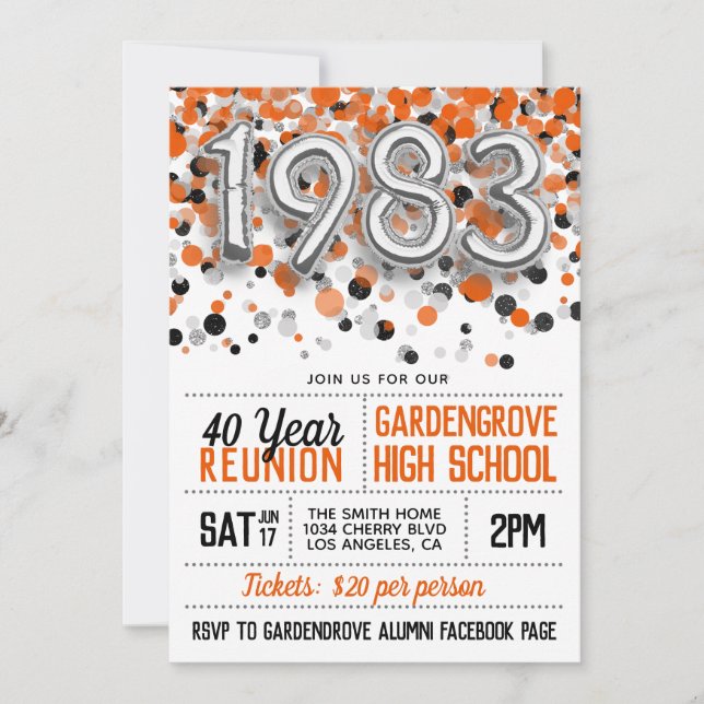 1983 Invitación a la Reunión de la Escuela Secunda (Anverso)