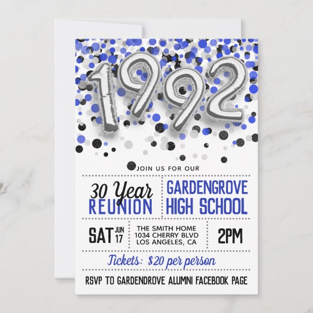 1992 Invitación a la Reunión de la Escuela Secunda (Anverso)
