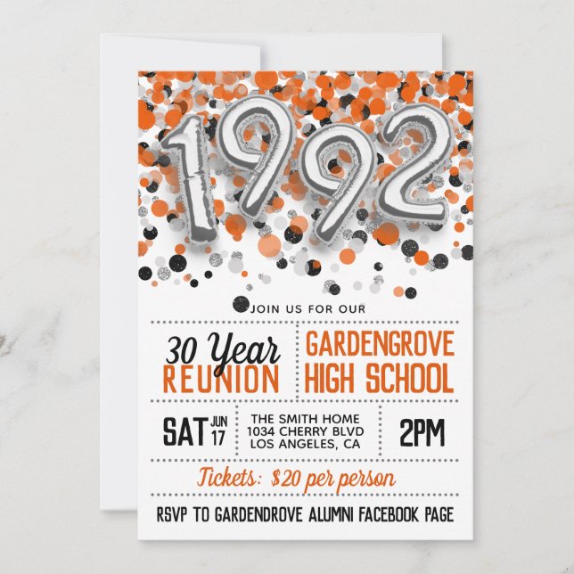 1992 Invitación a la Reunión de la Escuela Secunda (Anverso)