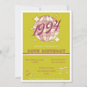 1994 31 cumpleaños fiesta retro verde Invitación