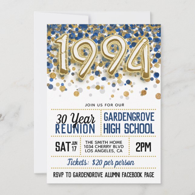 1994 Invitación a la Reunión de la Escuela Secunda (Anverso)