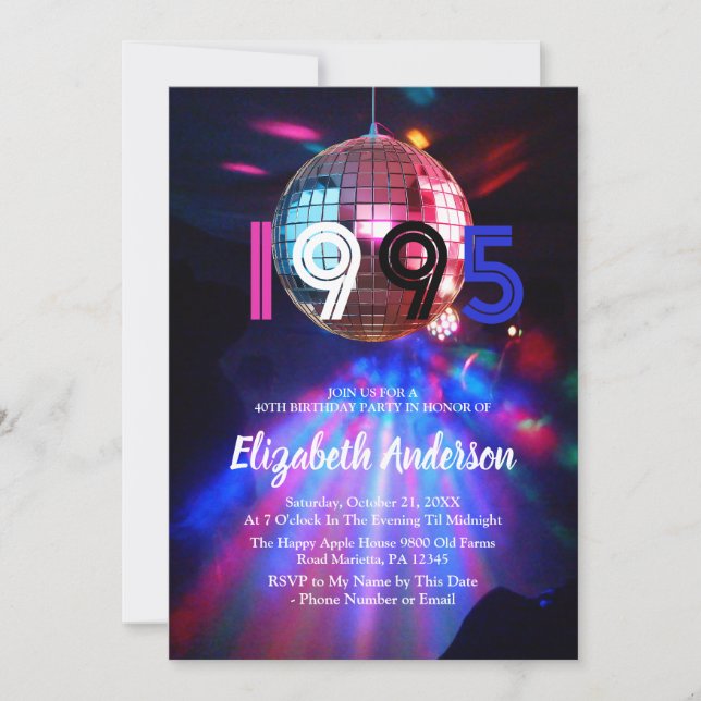 1995 Disco Ball 30.ª invitación a la fiesta de cum (Anverso)