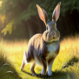 "1997" Conejo sobre el arte del lienzo de correr