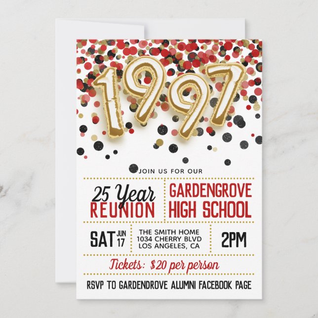 1997 Invitación a la Reunión de la Escuela Secunda (Anverso)