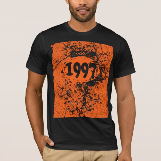 1997 - Naranja, negro vintage retro - camiseta (Anverso)
