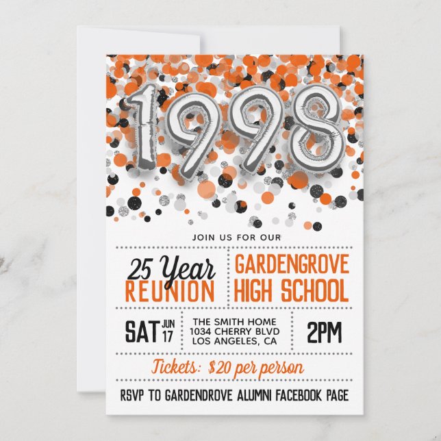 1998 Invitación a la Reunión de la Escuela Secunda (Anverso)