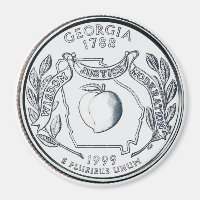 1999 Georgia State Quarter imán