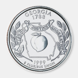 1999 Georgia State Quarter imán