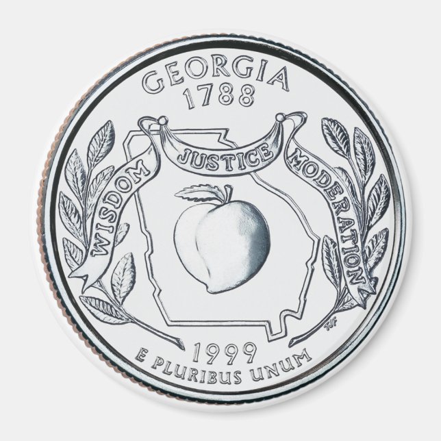 1999 Georgia State Quarter imán (Frente)