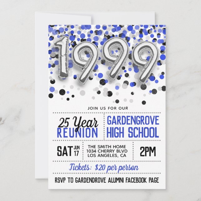 1999 Invitación a la Reunión de la Escuela Secunda (Anverso)