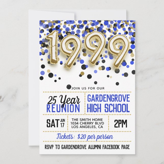 1999 Invitación a la Reunión de la Escuela Secunda (Anverso)