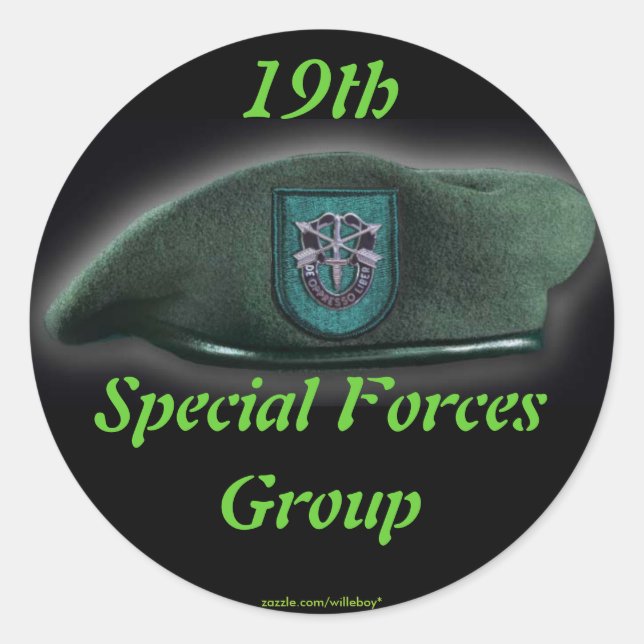 19.ª fuerza especial Pegatina de Green Berets (Anverso)
