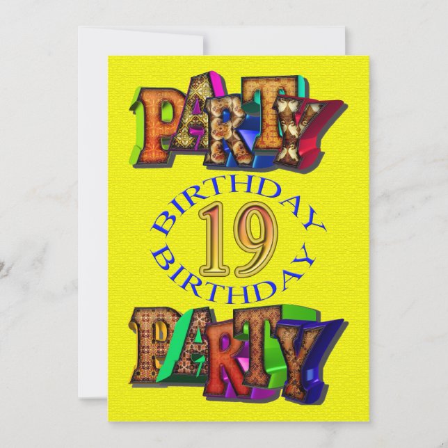 19.ª invitación a la fiesta de cumpleaños (Anverso)