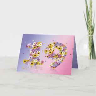 19.ª tarjeta de cumpleaños con letras floridas