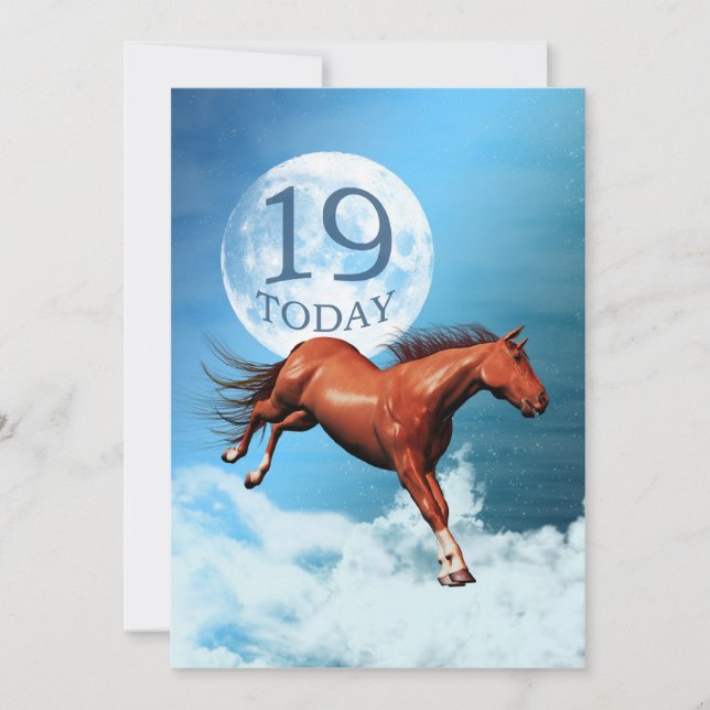 19.º cumpleaños Invitación a caballo de Espíritu (Anverso)
