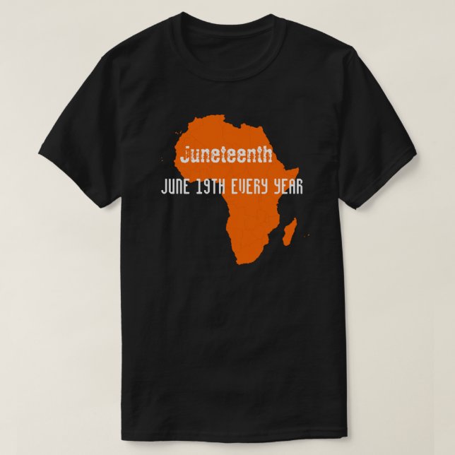 19 De Junio Mapa De Camiseta De África (Diseño del anverso)