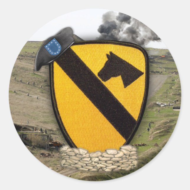 1.ª división de caballería Pegatinas de la caballe (Anverso)