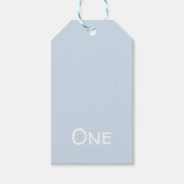 1.ª etiqueta de regalo azul Pastel de cumpleaños
