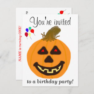 1.ª fiesta de cumpleaños de Halloween Invitaciones