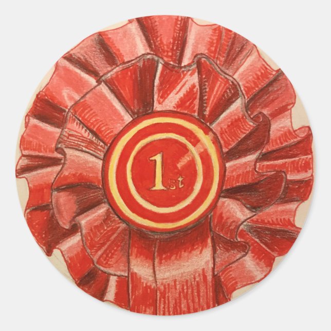 1.ª galardonada pegatina de rosette roja (Anverso)