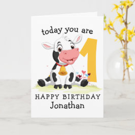 1.ª granja de tarjetas Birthday Boy Cow