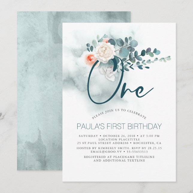 1.ª invitación a la fiesta de cumpleaños (Anverso / Reverso)