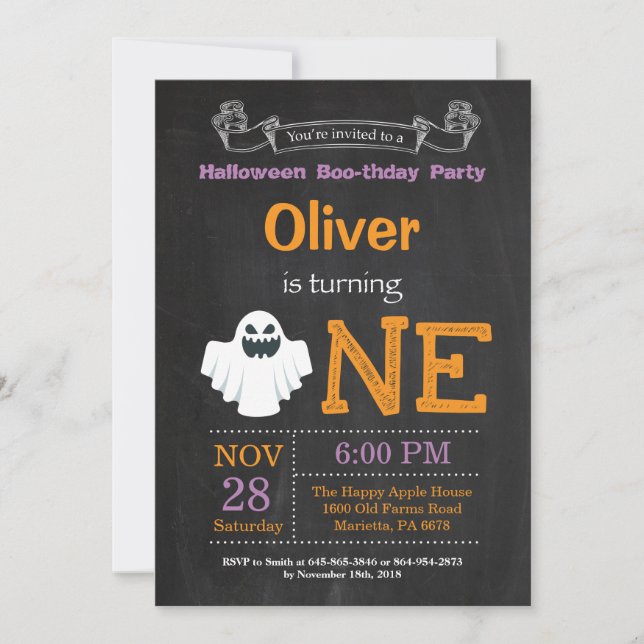 1.ª invitación a la fiesta de cumpleaños de Hallow (Anverso)