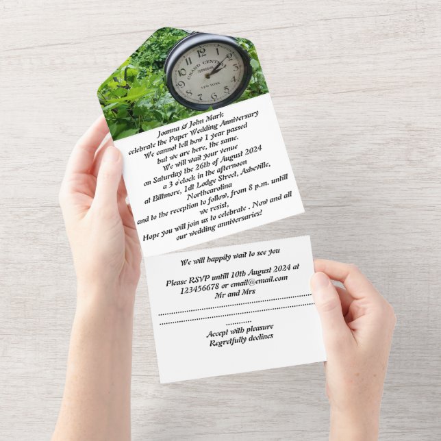 1.ª invitación al aniversario del boda (desgarro)