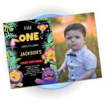 1.ª invitación al cumpleaños de Safari Verde con f