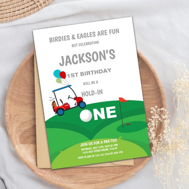 1.ª invitación al golf de cumpleaños (1st Birthday Golf Invitations)