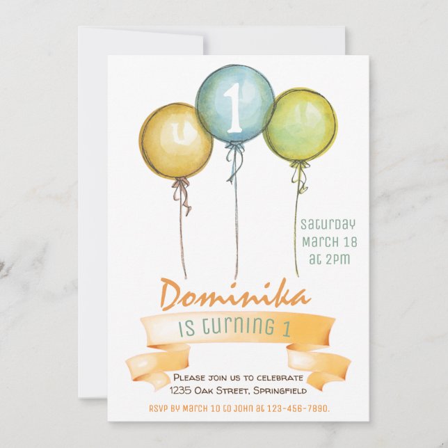 1.ª invitación de chica de cumpleaños,fiesta de cu (Anverso)