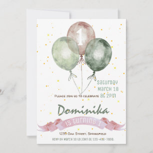 1.ª invitación de chica de cumpleaños,fiesta de cu