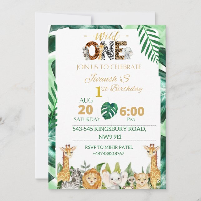 1.ª invitación de cumpleaños (Anverso)