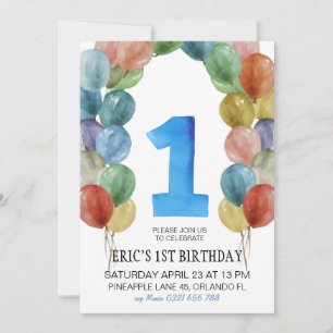 1.ª invitación de cumpleaños, 1.ᵉʳ cumpleaños, glo