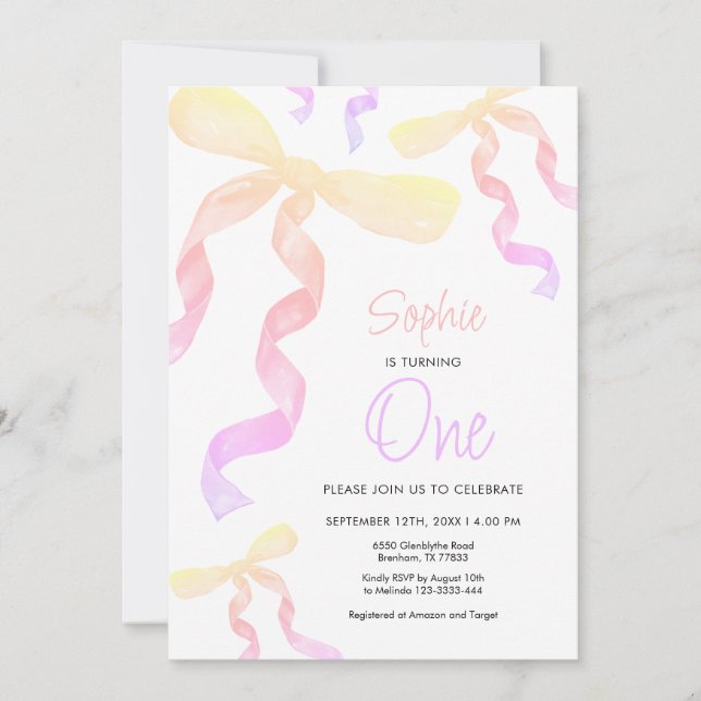 1.ª invitación de cumpleaños a Bow (Anverso)