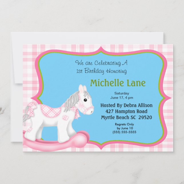 1.ª invitación de cumpleaños a caballo de Rockefas (Anverso)