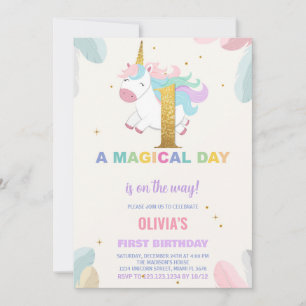 1.ª invitación de cumpleaños de Unicornio