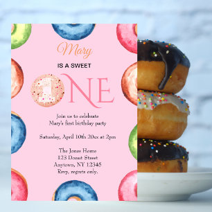 1.ª invitación de cumpleaños Dulce una Cuta acuare