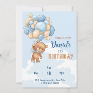 1.ª invitación de cumpleaños, invitación a la duch