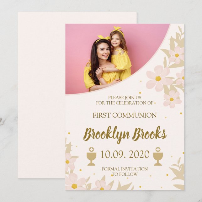 1.ª invitación de Holly Communion (Anverso / Reverso)