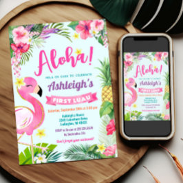 1.ª invitación de verano tropical para el cumpleañ