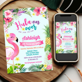 1.ª invitación de verano tropical para el cumpleañ