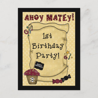 1.ª invitación pirata de cumpleaños