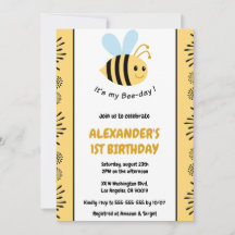 1.ª invitaciones al día de las abejas Cute Modern