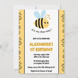 1.ª invitaciones al día de las abejas Cute Modern
