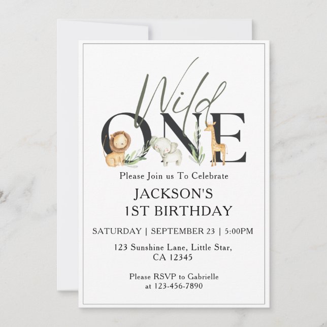 1.ª invitaciones de cumpleaños a los niños singula (Anverso)
